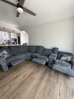 Sectional Blue Sofá