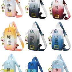UHIW Gray Canvas crossbody bag