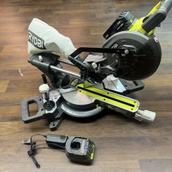 Ryobi 18v 7 1/4 Sliding Miter Saw W/4ah Battery N Charger 