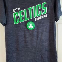 Boston Celtics Fanatics T Shirt Tee Mens Small Black Gray NBA Short Sleeve 