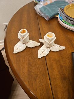 Red Wing Magnolia Mid Century Candle Holders