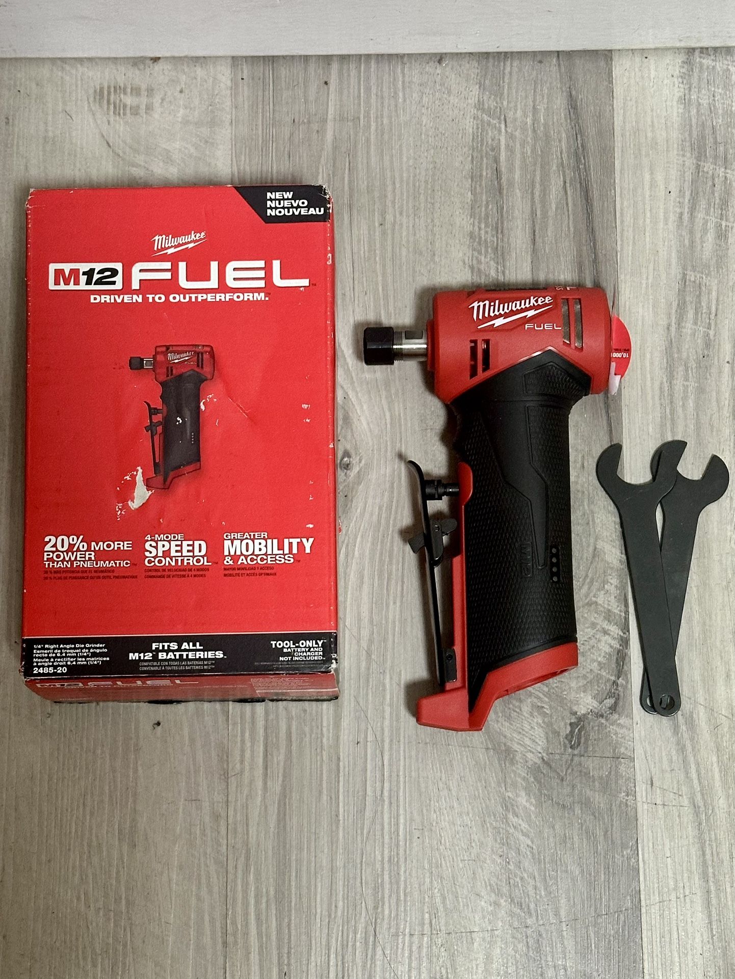 Milwaukee M12 FUEL 12V Lithium-Ion Brushless Cordless 1/4 in. Right Angle Die Grinder (Tool-Only)