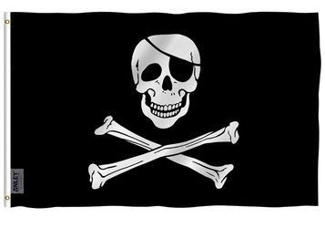 Jolly Roger Flag with Patch - Pirate Flag