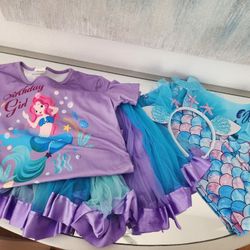 Girls Mermaid Birthday outfit size 8-9