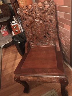 Antique Asian Carved chairs $800 set of 4