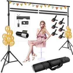 NIB Photo Backdrop Stand Adjustable 10x6.5 Ft