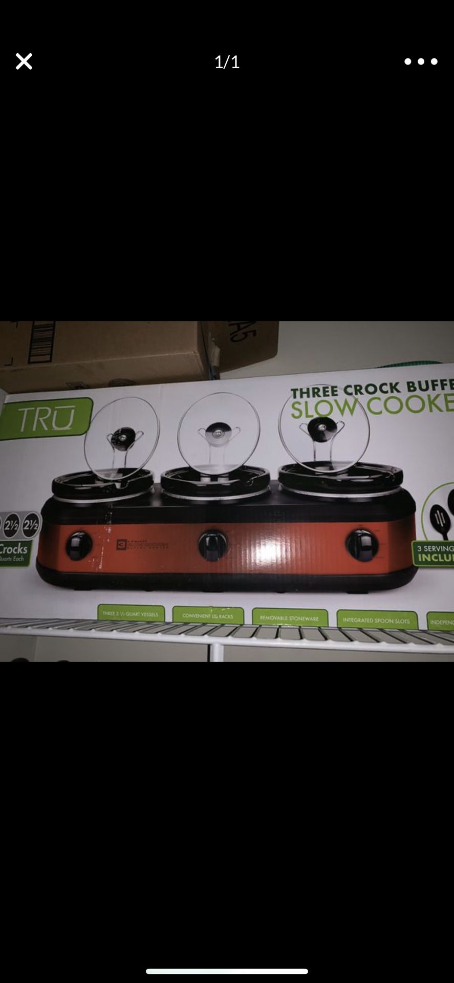THREE POT CROCK SLOW COOKER! NEW IN BOX