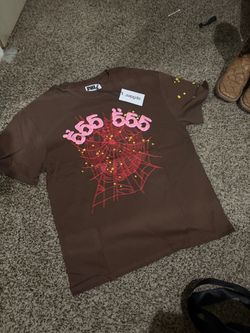 Sp5der 555 Brown tee size medium