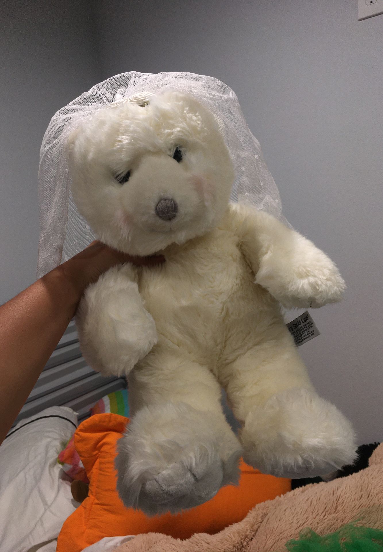 wedding polar bear stuffed animal with veil!