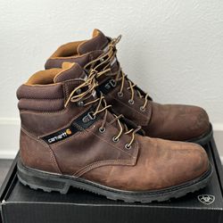 Carhartt Steel Toe Work Boots, SIZE 13, BROWN