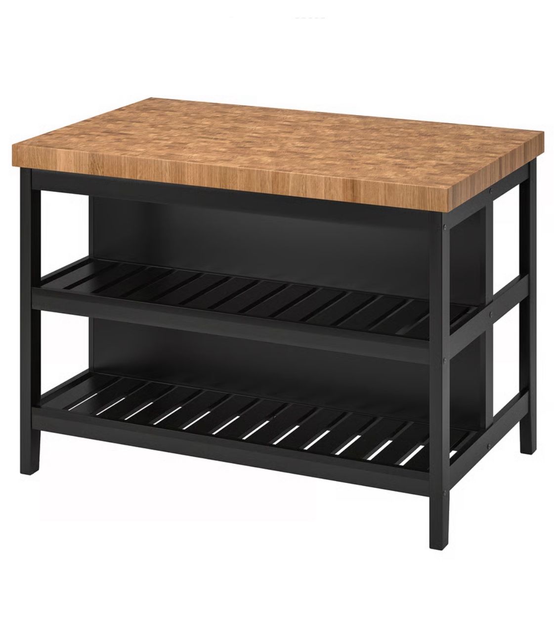 IKEA Butcher Block Kitchen Island (plus upholstered stools)