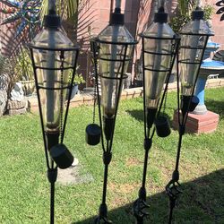 Antique tiki torches