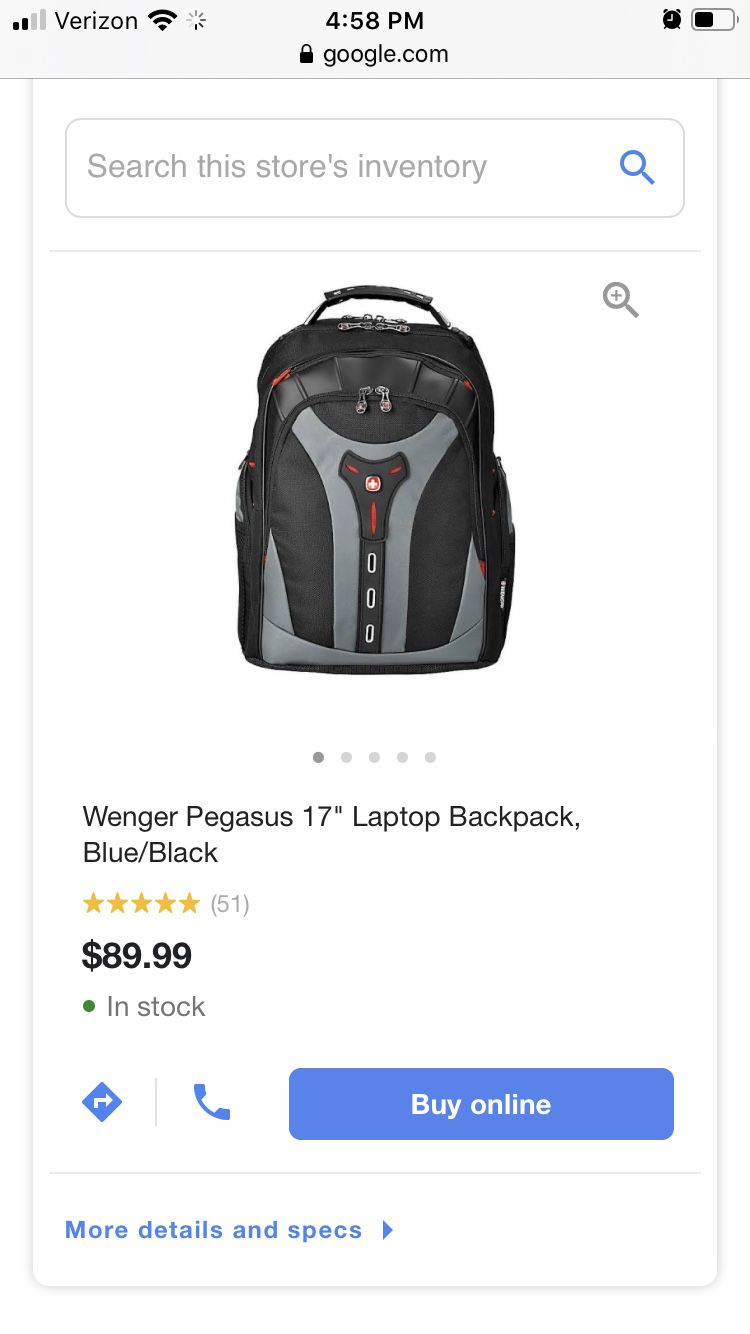 Wenger Pegasus 17” laptop backpack
