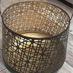 Metal Bronze Look Basket