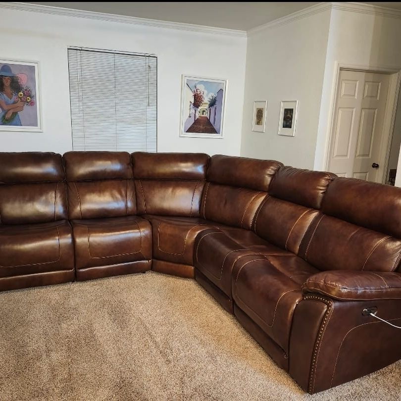 Spacious Leather Sofa