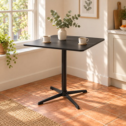 Black Square Dining Table - 28 Inch - New