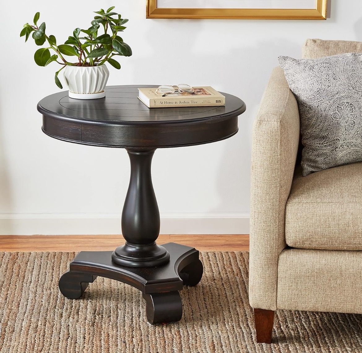 Black Pedestal Table