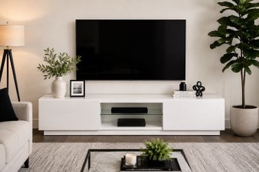 Modern White TV Stand / Entertainment