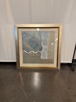 Abstract Textured Wall Art Print in Gold Frame