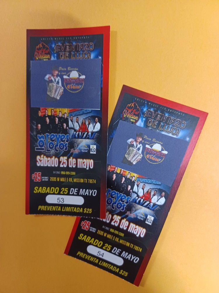 Tengo 2 BOLETOS para este Sabado 25 De Mayo en El Volcan Music Hall