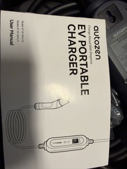 Autozen Level 1/2 Portable EV Charger - 110/240v 6-16amp Tesla Plug 21ft Cord