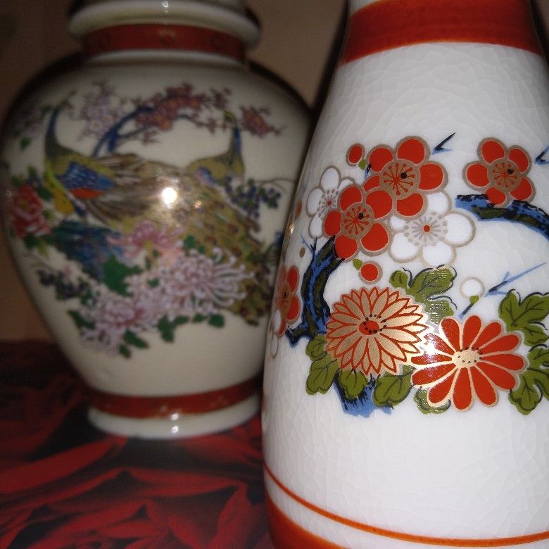 Satsuma Japan & Yokode Kyusu Vases/Sake Set