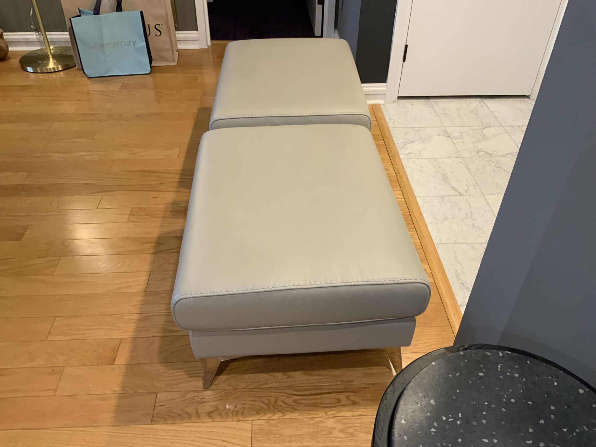 Italian Leather Ottomans