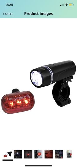 BV Bicycle Light Set Super Bright 5 LED Headlight, 3 LED Taillight, Quick-Release