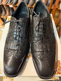 GENUINE CROCODILE OXFORDS DRESS SHOES LACE UP SIZE 10.5 - 11