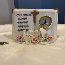 Vintage 1950s Porcelain Book Clock
