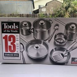 NEW Tools Of The Trade Stainless Steel 13 Piece Cookware Set! 
