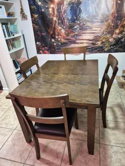 Wood Table and Chairs Dining Set