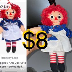 $8 Vintage 1987/1996 Hasbro Raggedy Ann 13” Doll