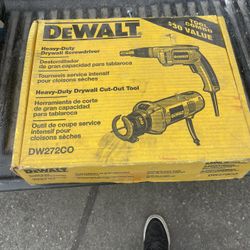 Dewalt Heavy Duty Drywall Screwdriver And Drywall Cutout Tool With Cords