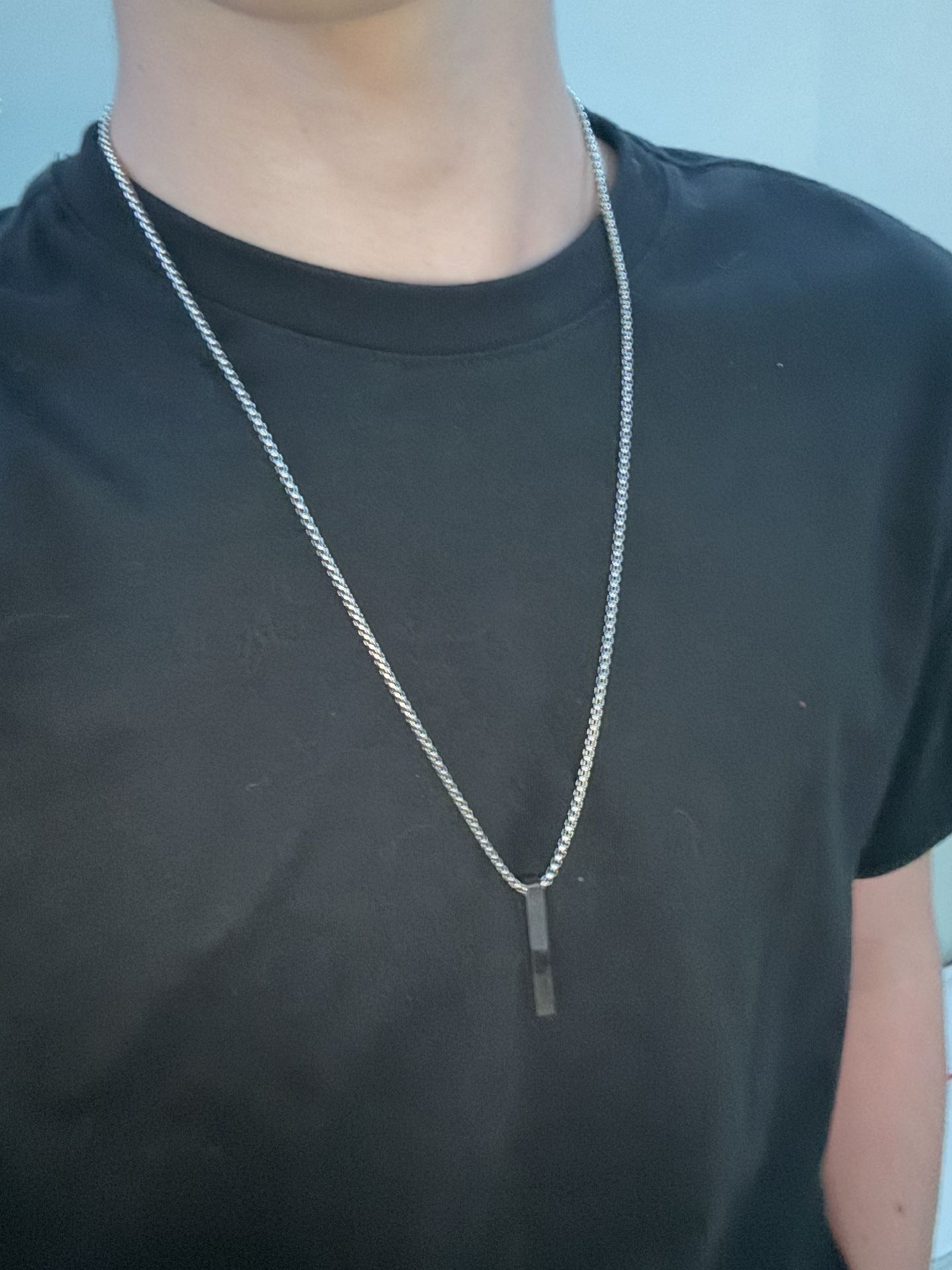 Silver Solid Pendant Necklace Men Or Women Wear Perfect For Any Occasion