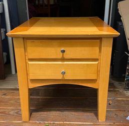 Heavy Wooden Nightstand End Table