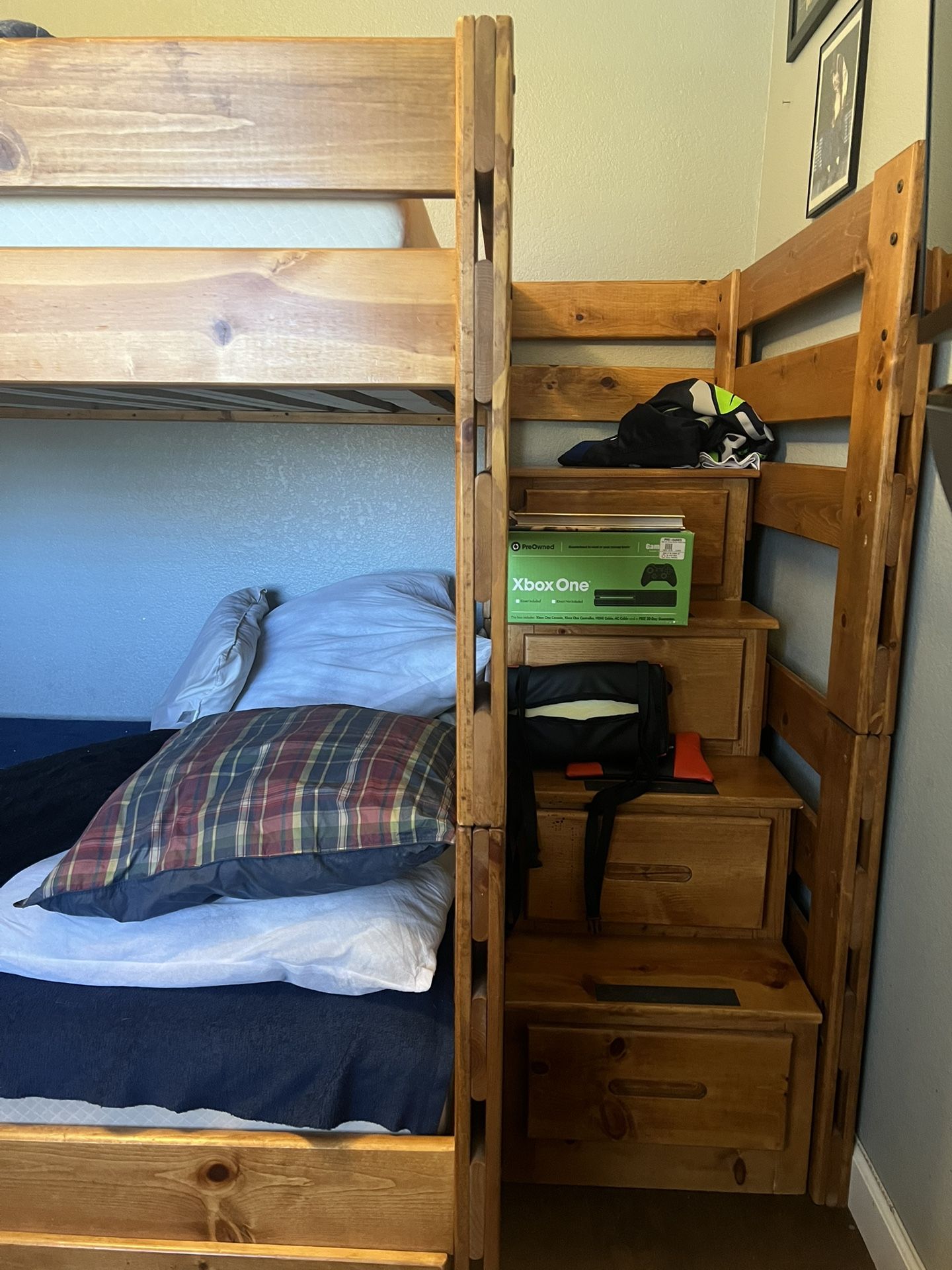 Bunk Bed With Stairs And Dresser. 