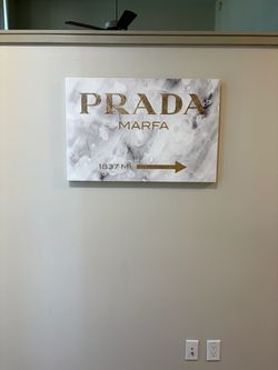 Prada Marfa White Marble Canvas Art