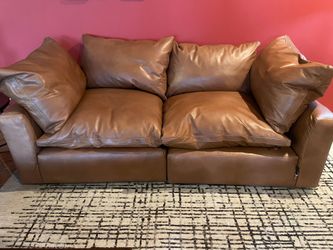 Brown Leather Cloud Sofa