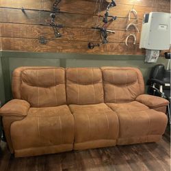 Suede Reclining Couch