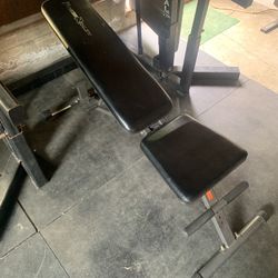 Adjustable bench folding