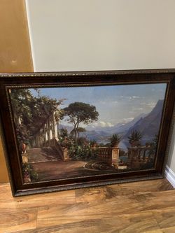 Lodge on Lake Como painting