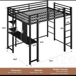 Full Size Loft Bed With Desk