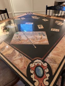 Vintage Dining Table & 4 Hitchcock style chairs set