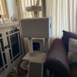 6ft Tall Cat Tree , Tan Color 