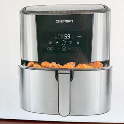 Chefman TurboFry Touch 8-Quart XL Digital Air Fryer Stainless Steel New