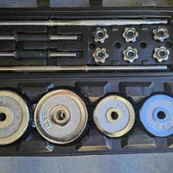 Dumbbell And Barbell Combo Set Steel