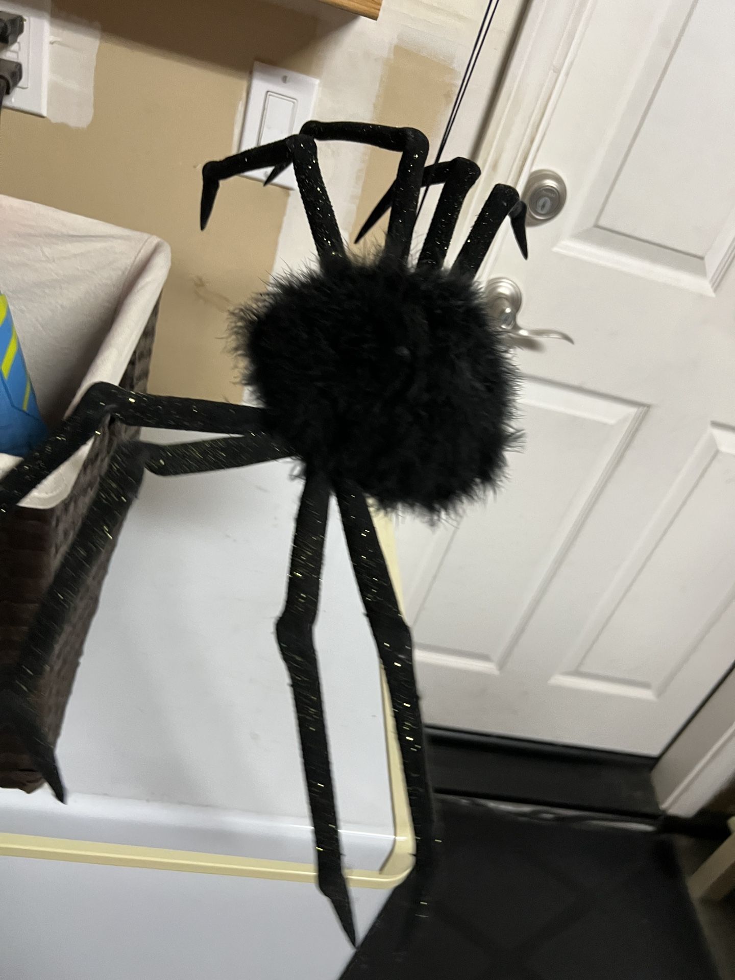24” Approx. Fluffy black Spider