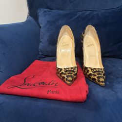 Christian Louboutin Leopard Patent Leather So Kate Heel