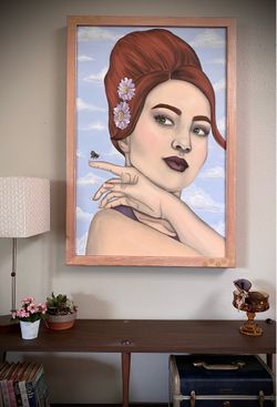 Daisy and the Bee’ — Original Oil Painting | 24x36 | Custom Fir Frame
